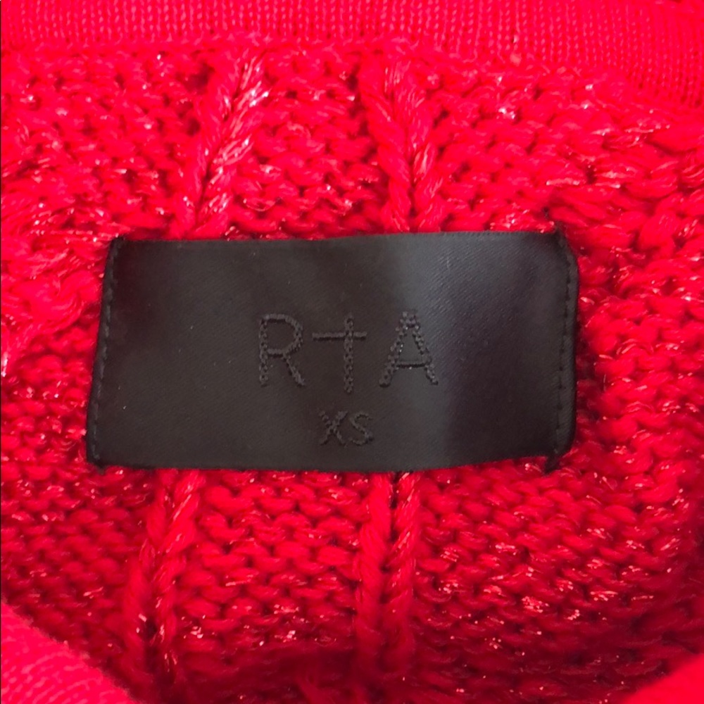 RTA xS red sweater.  Distressed